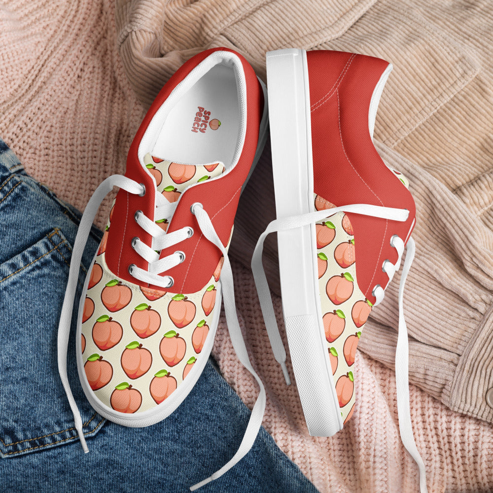 Spicy Peach Womens Canvas Sneakers - https://ascensionemporium.net